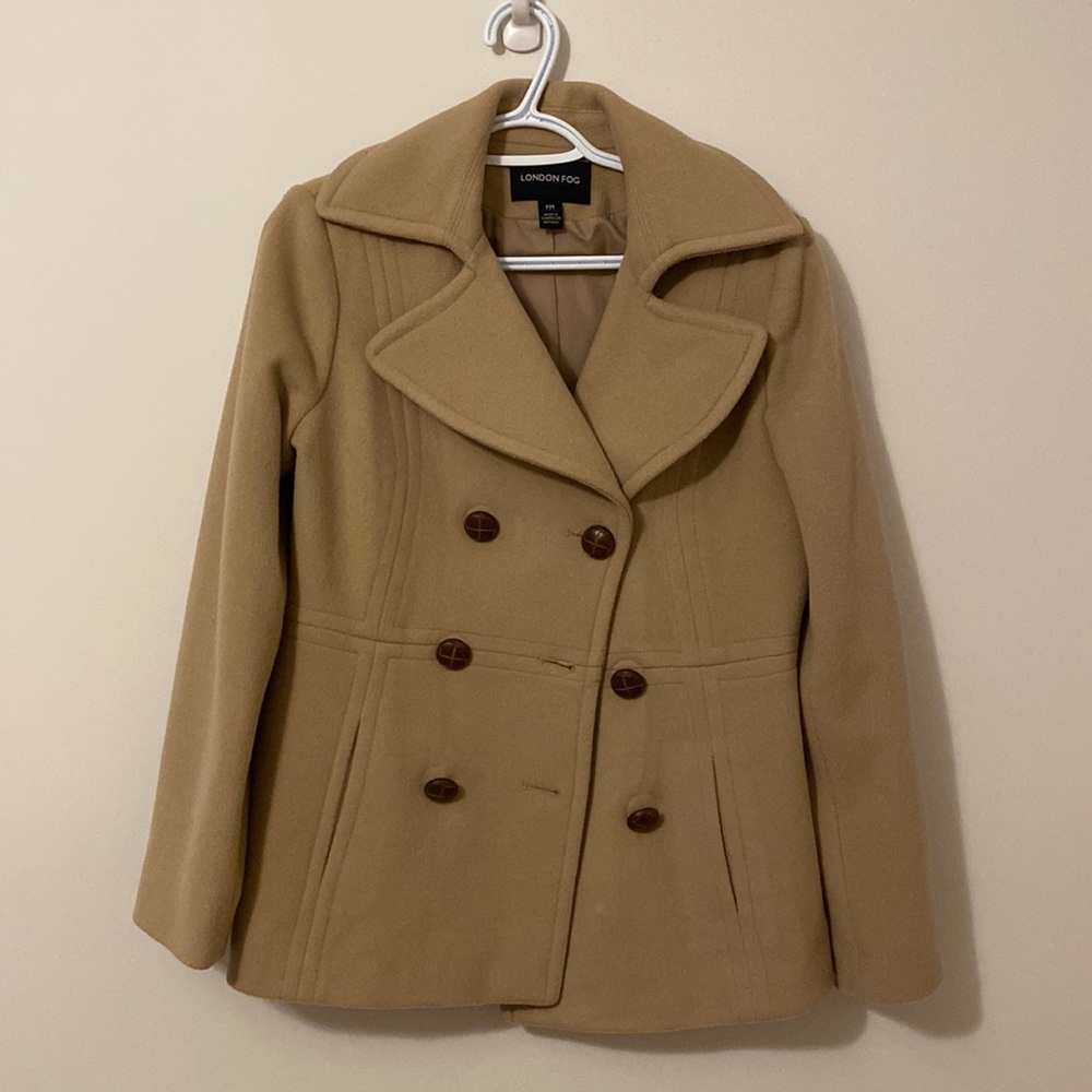 London Fog Beige Peacoat - like new!!!